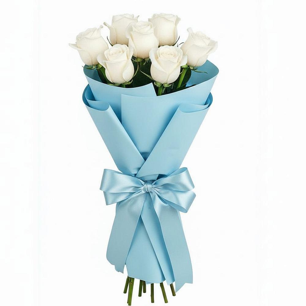 Букет 7 белых роз Проуд в Терезе