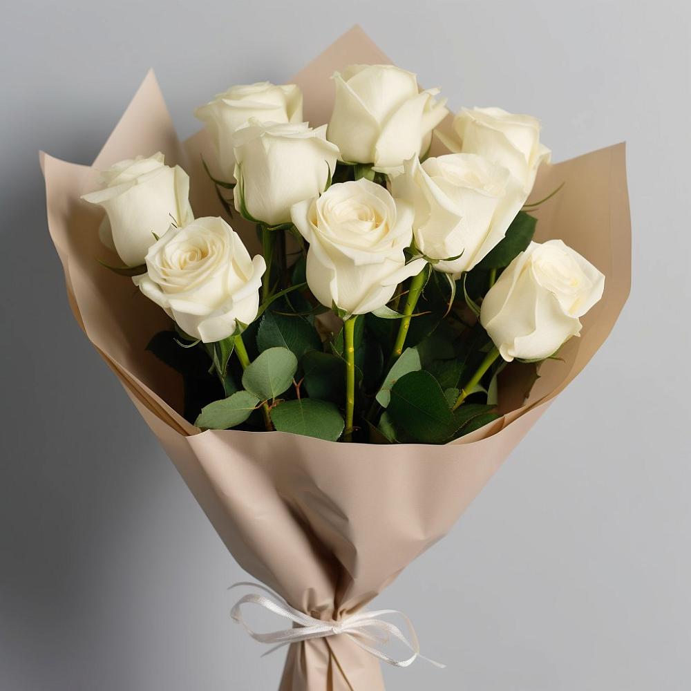 Букет 9 Белых роз Эдлесс Лав в Терезе