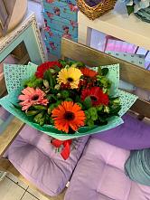 Букет цветов из:  Герберы, Хризантемы и Альстромерии #REPLACE_PRED# Терезе