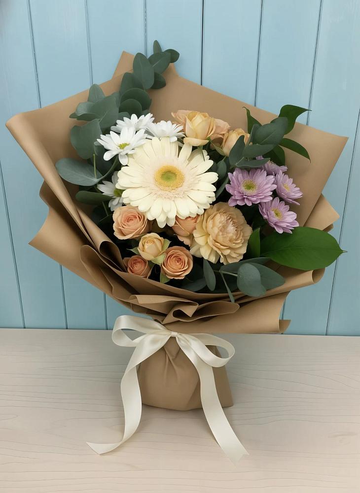 Букет цветов из: Герберы и Хризантемы в Терезе