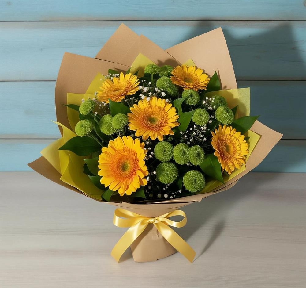 Букет цветов из: Герберы и Хризантемы в Терезе