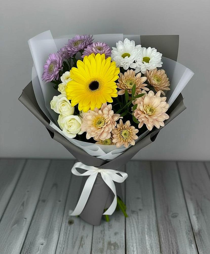 Букет цветов из: Розы, Герберы и Хризантемы в Терезе
