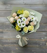 Букет цветов из:  Альстромерии, Розы и Хризантемы #REPLACE_PRED# Терезе